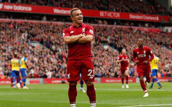 Image for Shaqiri a doubt for Spurs clash due to groin injury