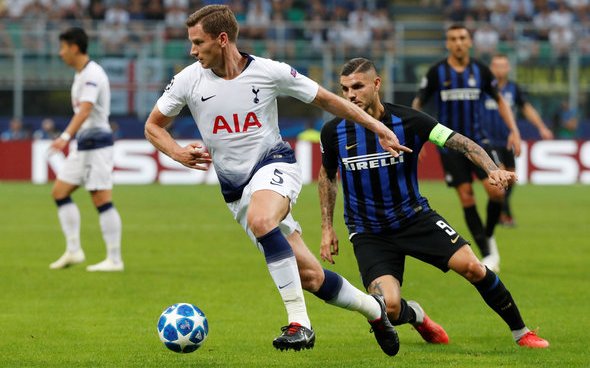 Image for Tottenham fans drool over Vertonghen v Inter