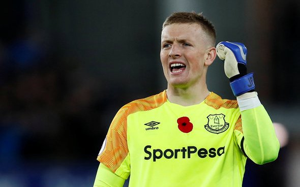 Image for Everton: Supporters slam Jordan Pickford following tweeted stat