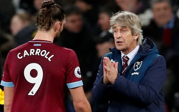 Image for Many West Ham fans laud Andy Carroll after club’s post