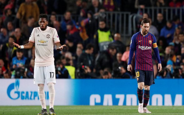 Image for Man United fans rave about Fred for display v Barca