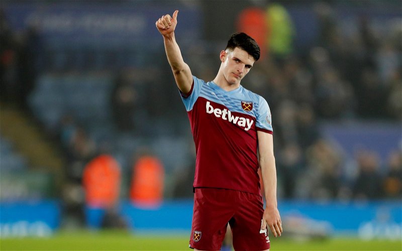 Image for West Ham United: @ExWHUemployee gives figure it would cost to sign Declan Rice
