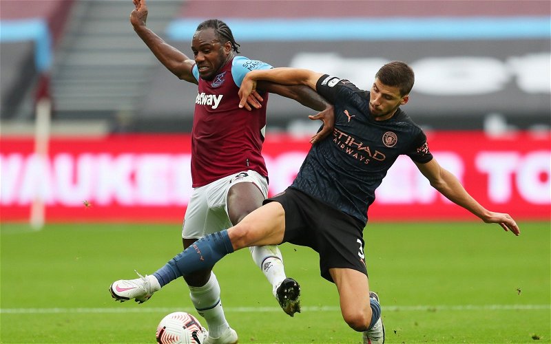 Image for West Ham United: @ExWHUemployee suggests Antonio may not play vs Man United