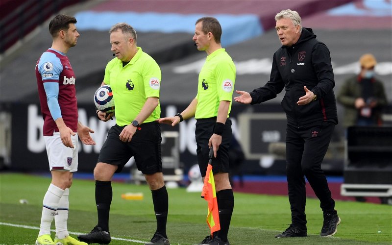 Image for West Ham United: Mark Halsey criticises Jon Moss over play advantage decision
