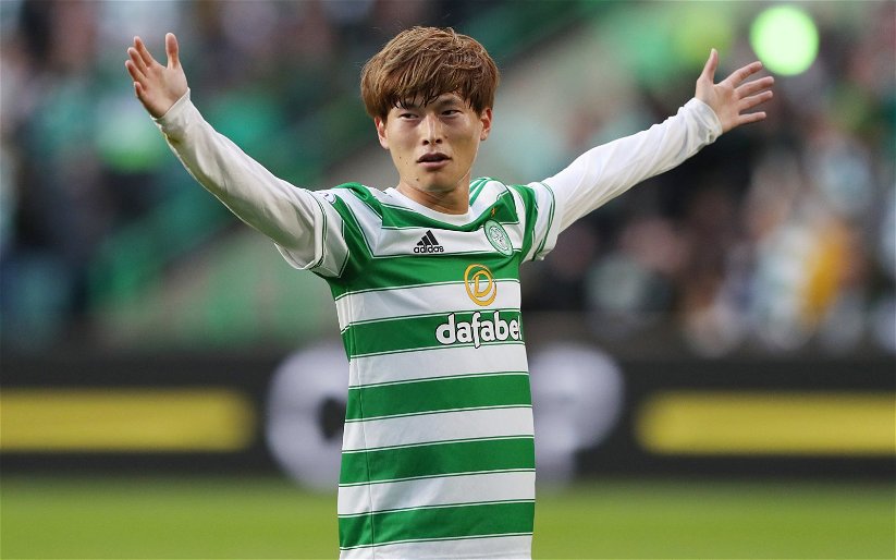 Image for Celtic: Kyogo Furuhashi spotted by Sky leading the celebrations