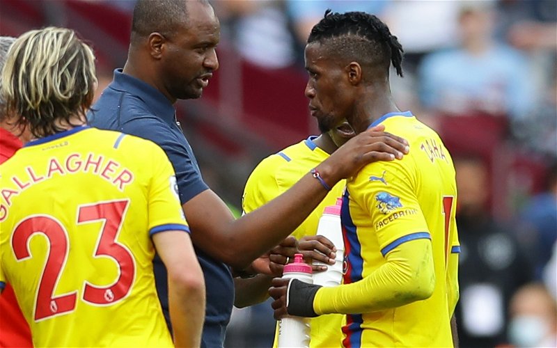 Image for Journalist says Zaha really likes working under Patrick Vieira at Crystal Palace