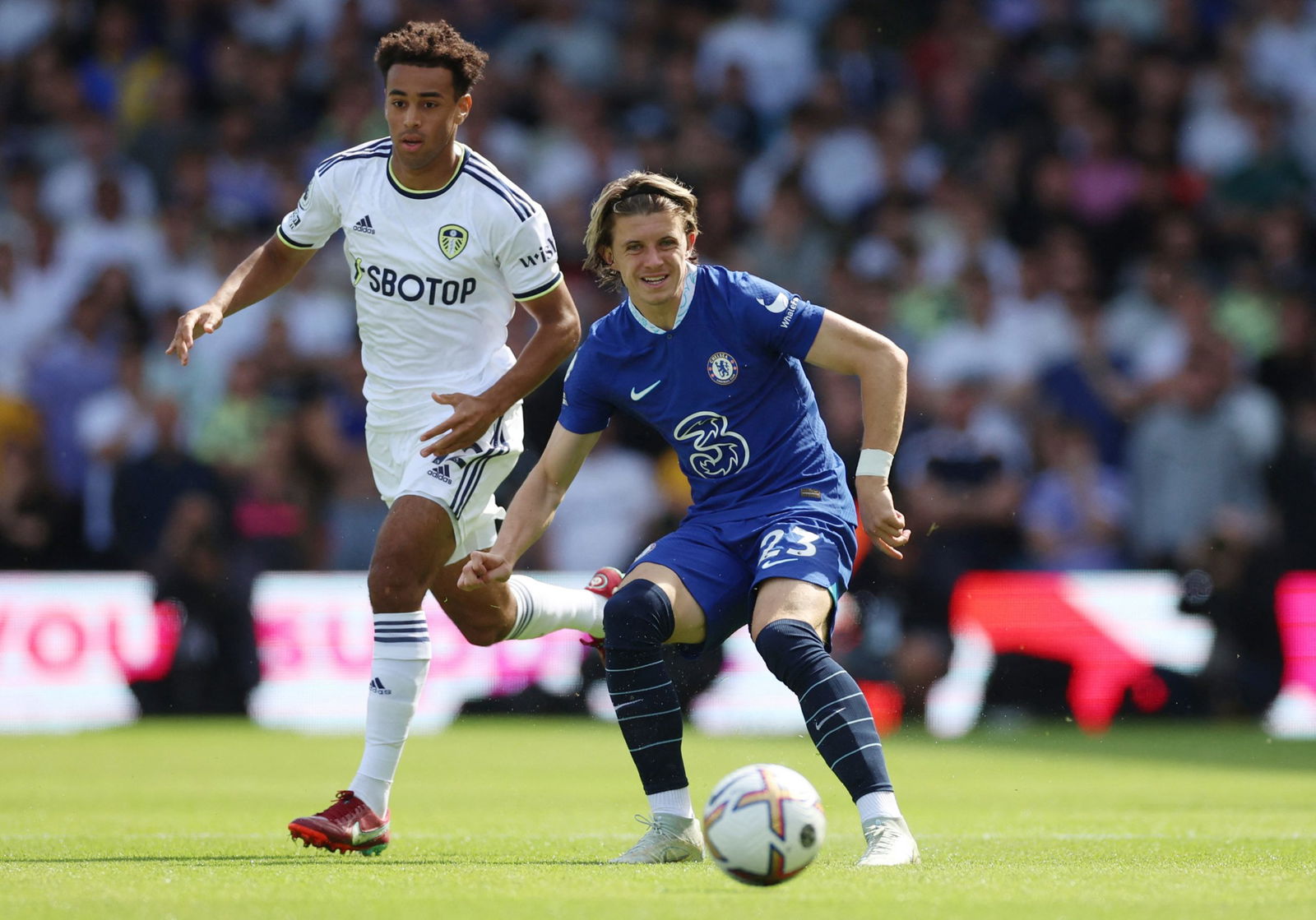 Tyler Adams #12 of Leeds United controls the ball in midfield during the  Premier League match Leeds United vs Brighton and Hove Albion at Elland  Road, Leeds, United Kingdom, 11th March 2023 (