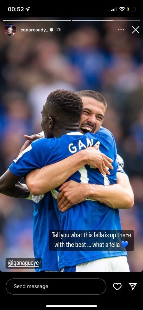 Everton-and-England-centre-back-Conor-Coady-praises-Senegal-midfielder-Idrissa-Gueye-on-his-Instagram-story