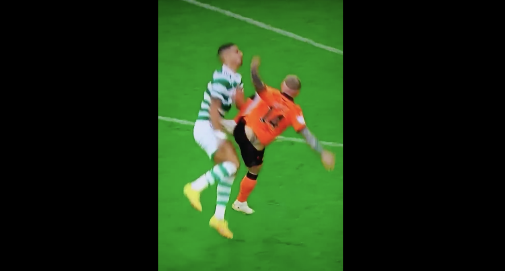 Giorgos Giakoumakis fouled badly in celtic game