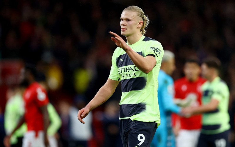 Image for Manchester City: Sam Lee questions Erling Haaland decision in Nottingham Forest draw