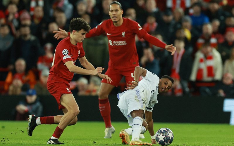 Image for Liverpool: Journalist praises Stefan Bajcetic after Real Madrid defeat
