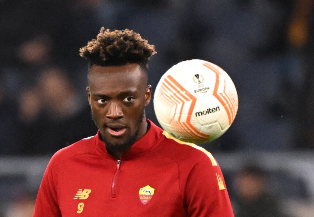 AS Roma's Tammy Abraham during the warm up before the match