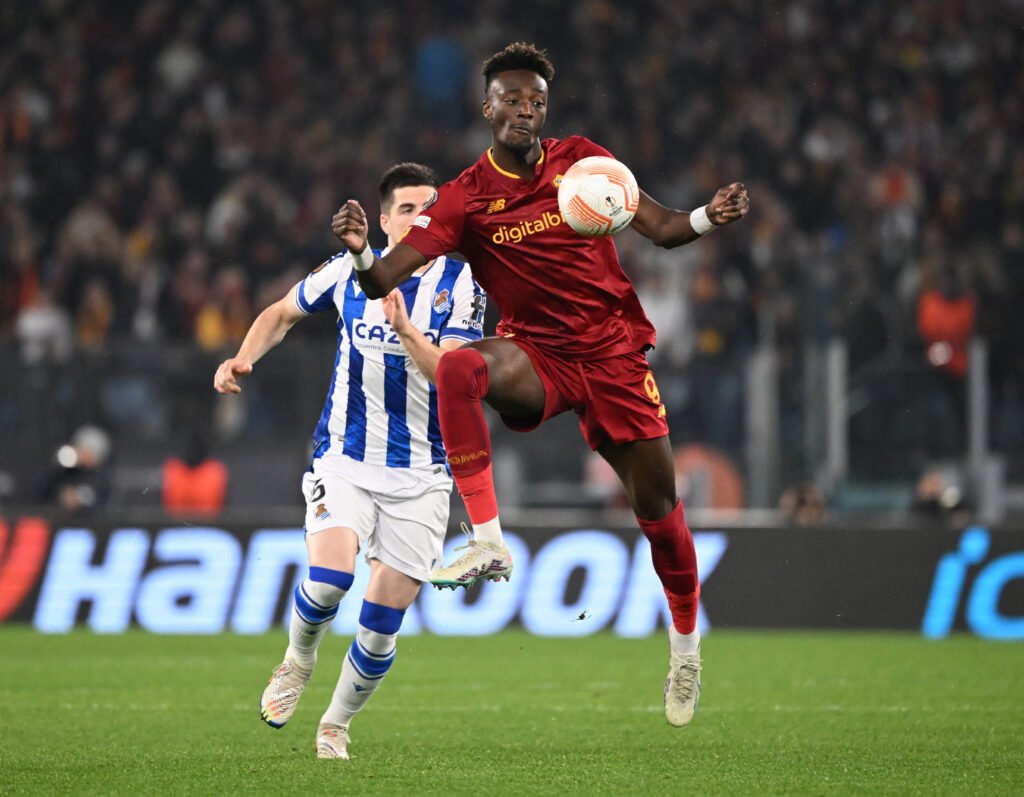 AS Roma's Tammy Abraham in action