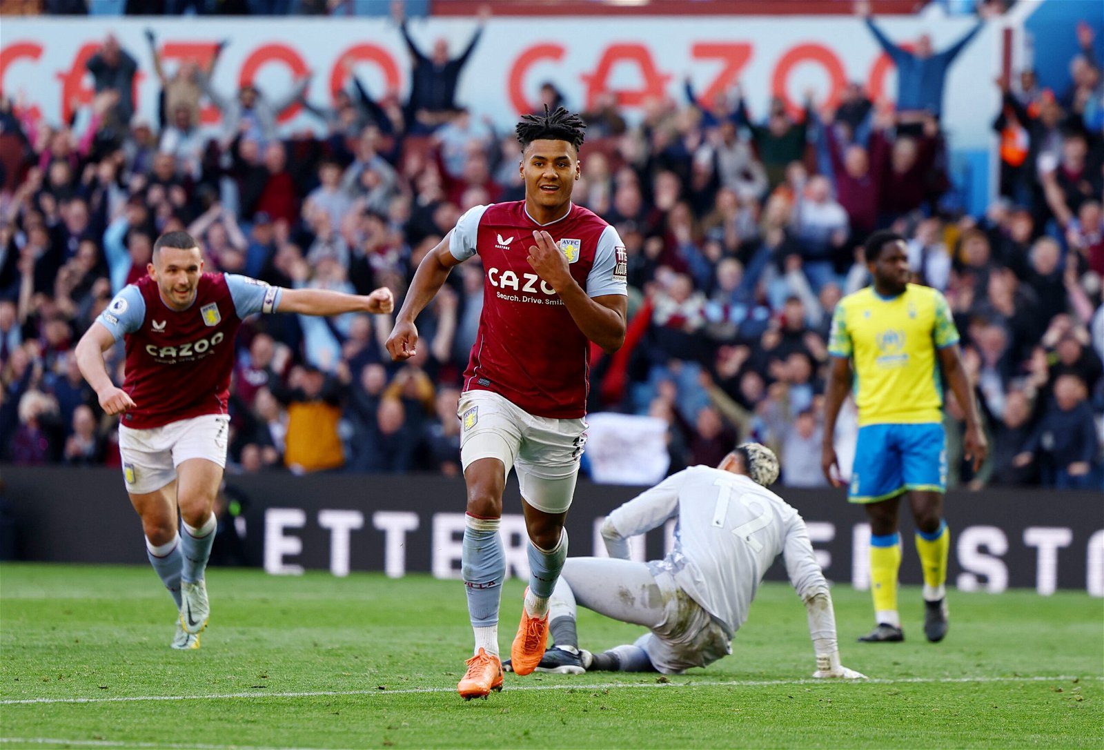 Aston Villa's Ollie Watkins celebrates scoring their second goal