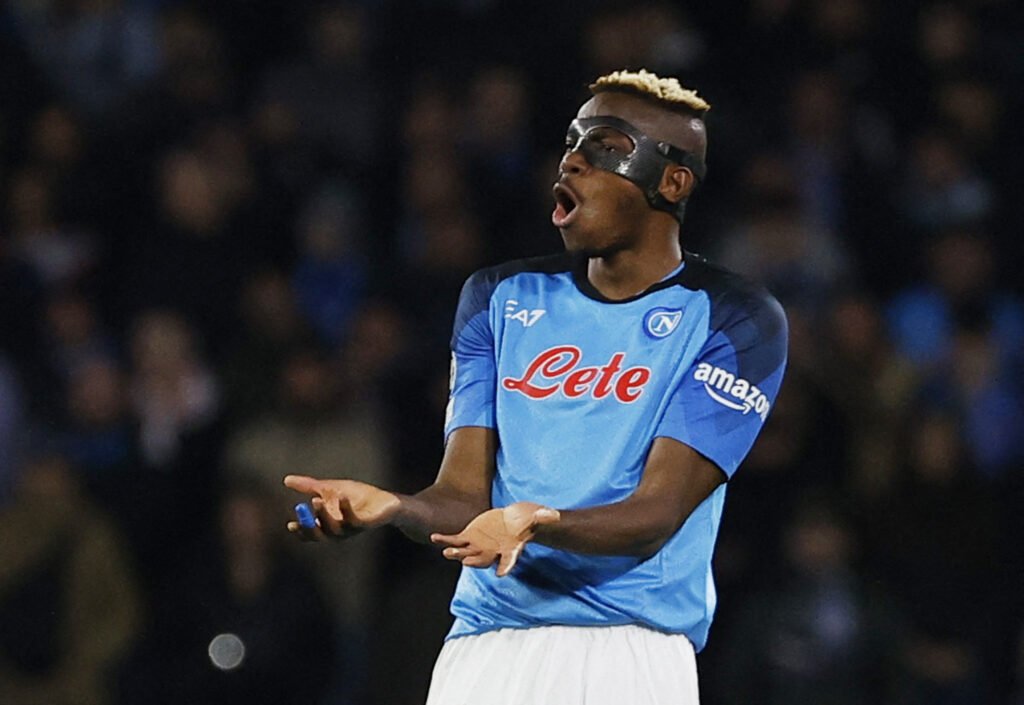 Napoli's Victor Osimhen reacts