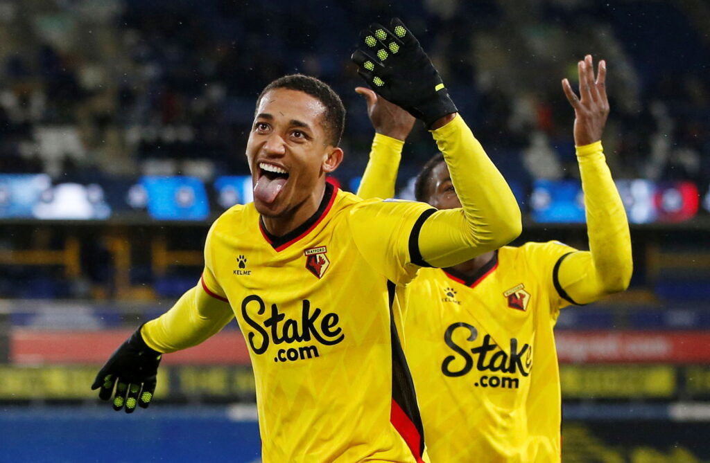 Watford's Joao Pedro celebrates scoring their second goal